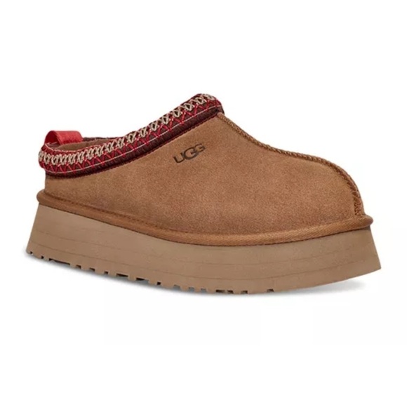 Ugg- Tan Suede Tazz Platform Slide on Slipper Shoes - Picture 5 of 13